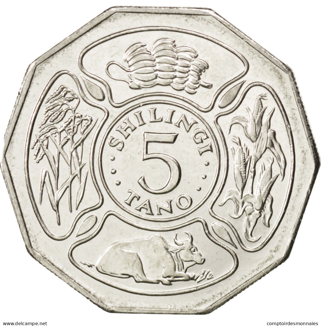 Monnaie, Tanzania, 5 Shilingi, 1993, SPL, Nickel Clad Steel, KM:23a.2 - Tanzanie