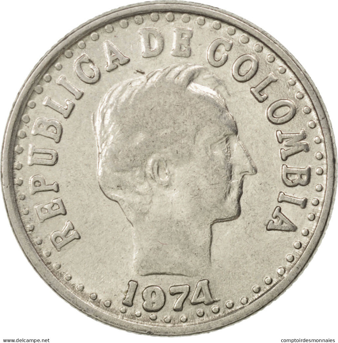 Monnaie, Colombie, 20 Centavos, 1974, TTB+, Nickel Clad Steel, KM:246.1 - Colombie