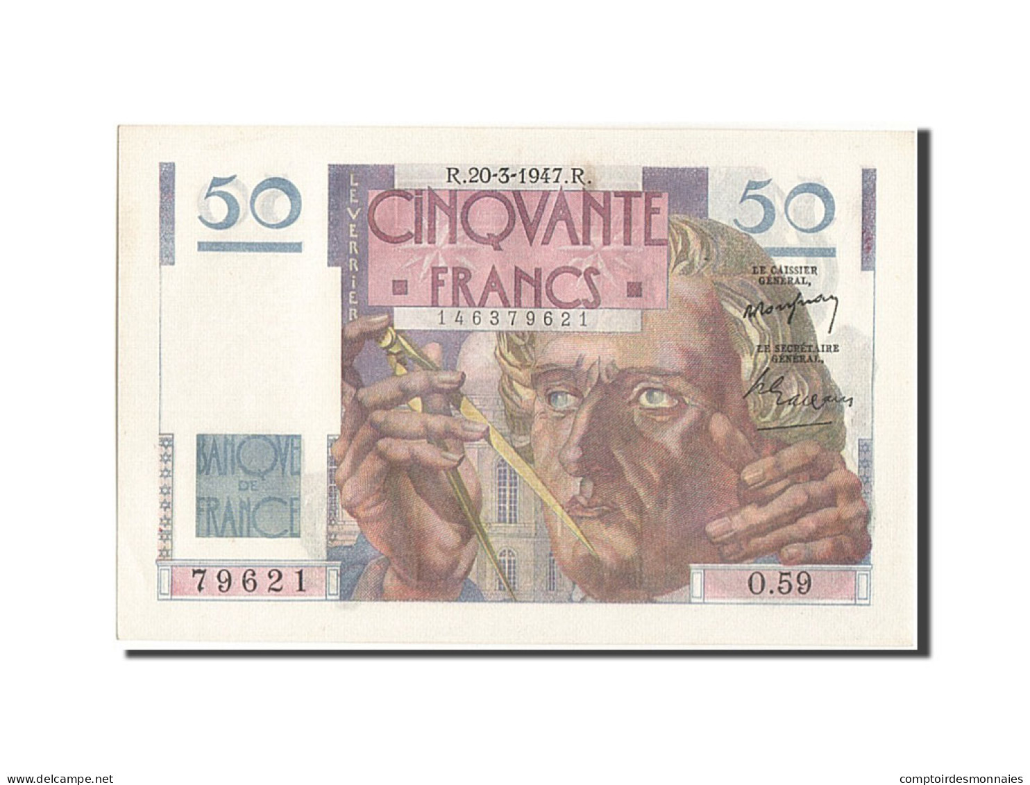 Billet, France, 50 Francs, 50 F 1946-1951 ''Le Verrier'', 1947, 1947-03-20, SPL - 50 F 1946-1951 ''Le Verrier''