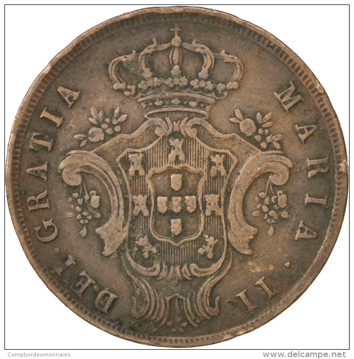 Açores, Maria II, 10 Reis 1843, KM 11 - Açores