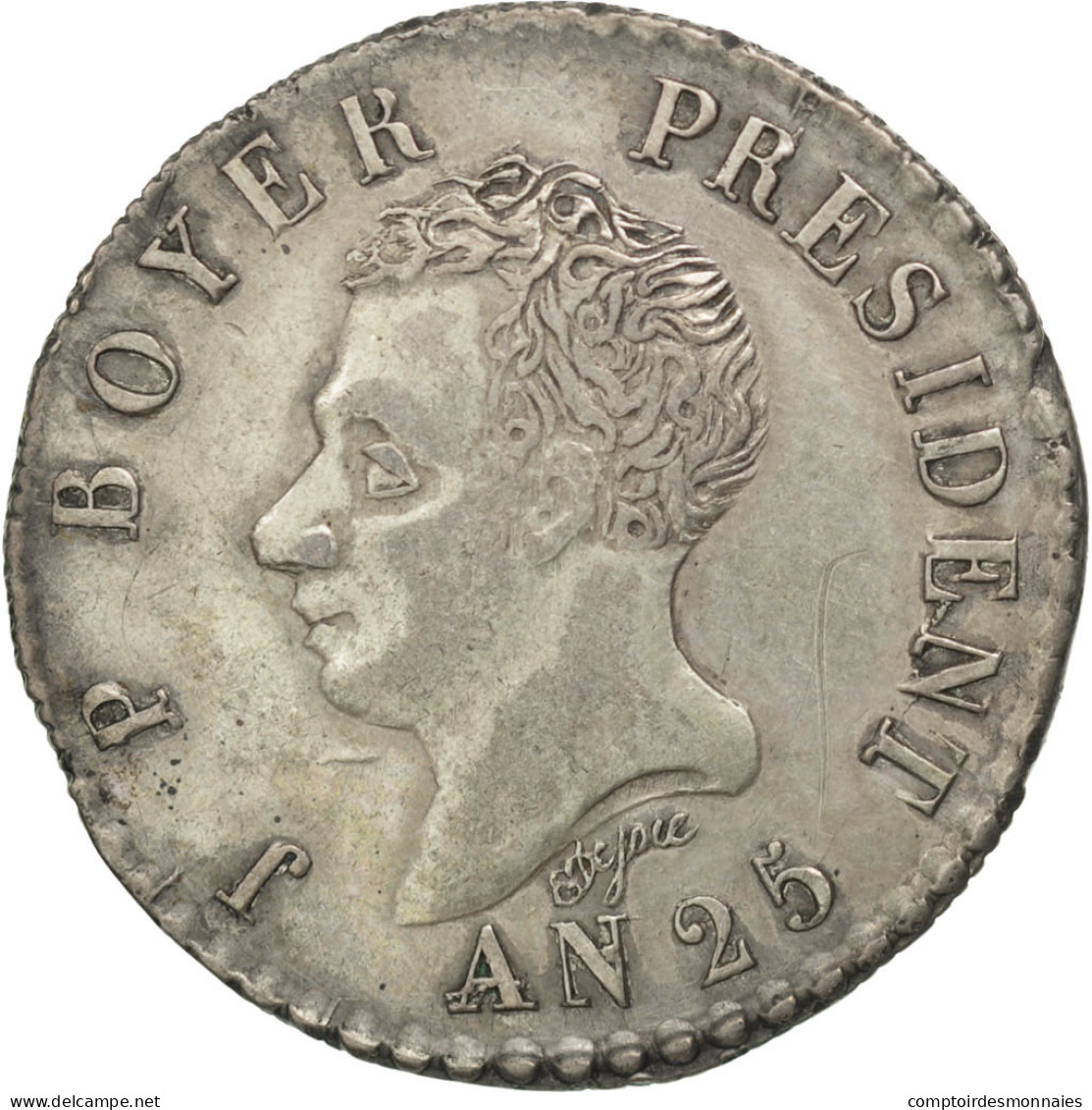 Monnaie, Haïti, 50 Centimes, 1828, SUP, Argent, KM:20 - Haití