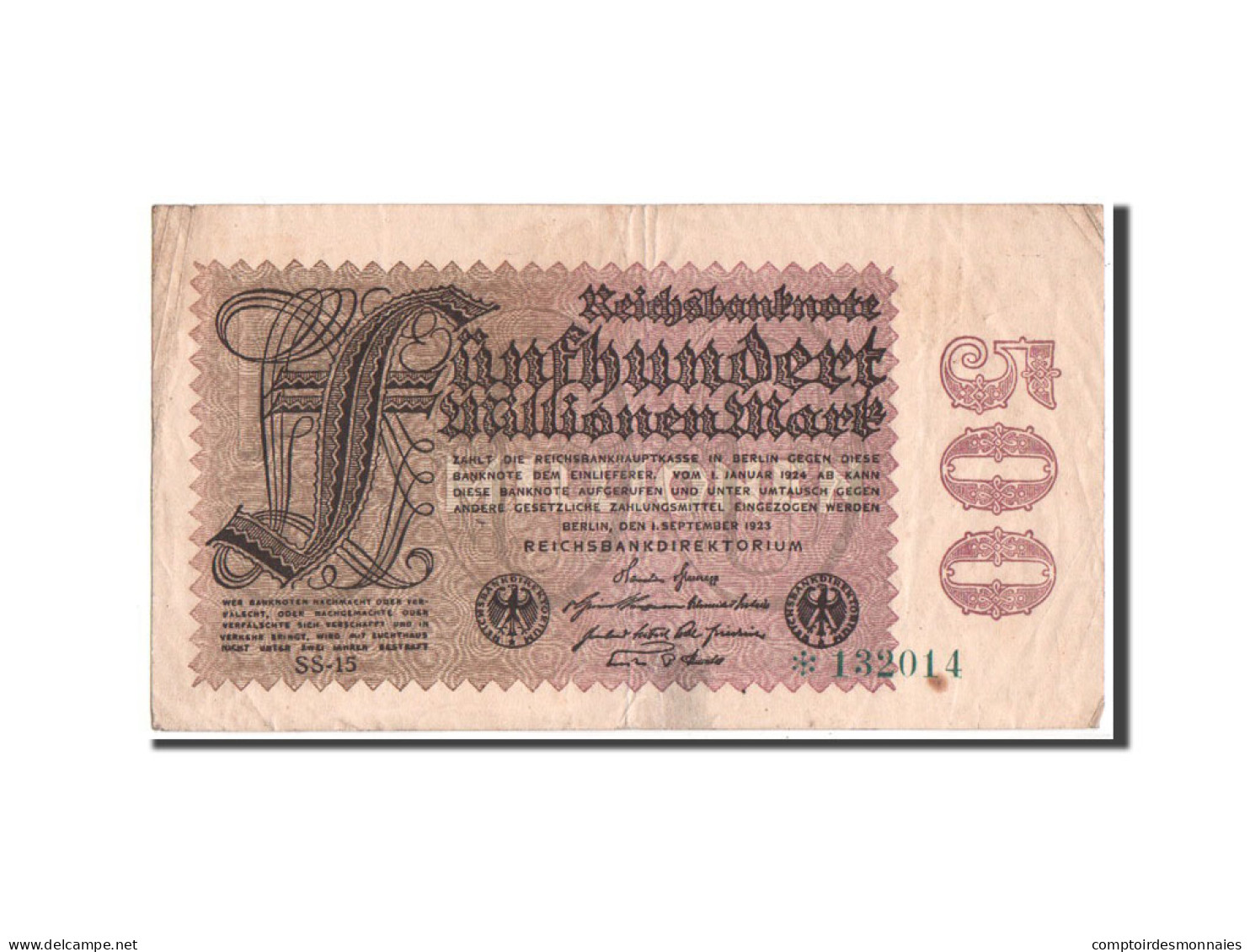 Billet, Allemagne, 500 Millionen Mark, 1923, TB - 500 Millionen Mark