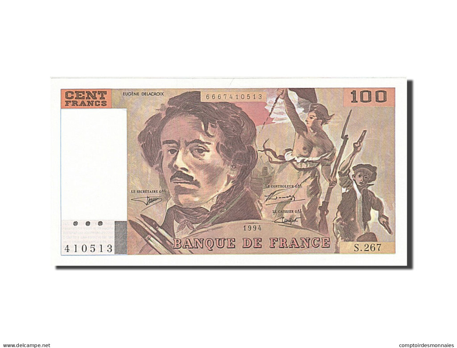 Billet, France, 100 Francs, 100 F 1978-1995 ''Delacroix'', 1994, SPL - 100 F 1978-1995 ''Delacroix''