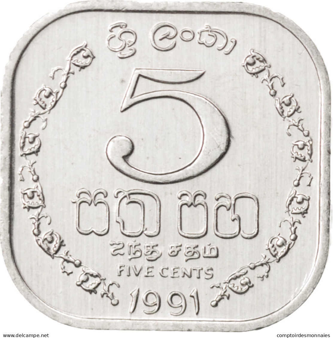 Monnaie, Sri Lanka, 5 Cents, 1991, SPL, Aluminium, KM:139a - Sri Lanka