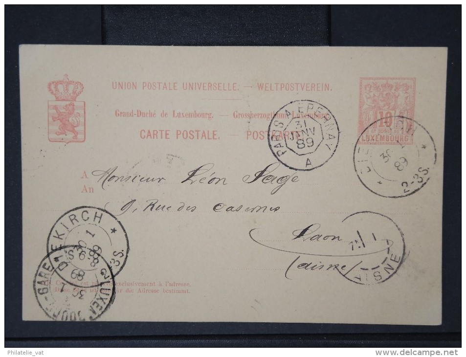 Détaillons Collection D Entiers Postaux De Divers Pays - LUXEMBOURG -Entier Postal De Diekirch/Laon 1889  Lot P4282 - Postwaardestukken