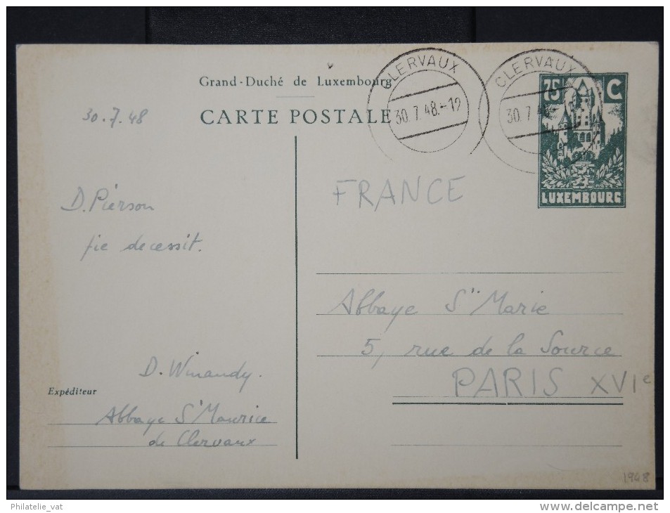 Détaillons Collection D Entiers Postaux De Divers Pays - LUXEMBOURG -Entier Postal De Clervaux/Paris 1948  Lot P4283 - Ganzsachen