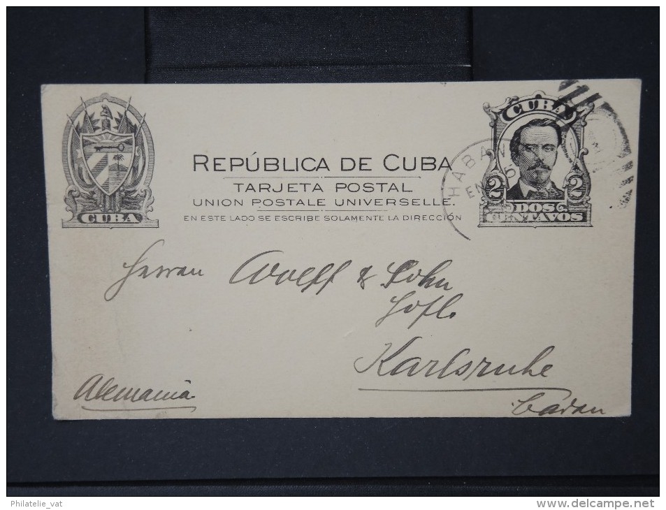 Détaillons Collection D Entiers Postaux De Divers Pays - Cuba -E.P.de L Havanne/Karlsruhe   Lot P4286 - Lettres & Documents