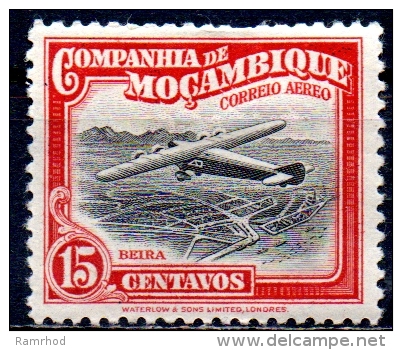 MOZAMBIQUE COMPANY 1935 Air. Armstrong-Whitworth Atalanta Airliner Over Beira - 15c. - Black And Red  MH - Mozambique