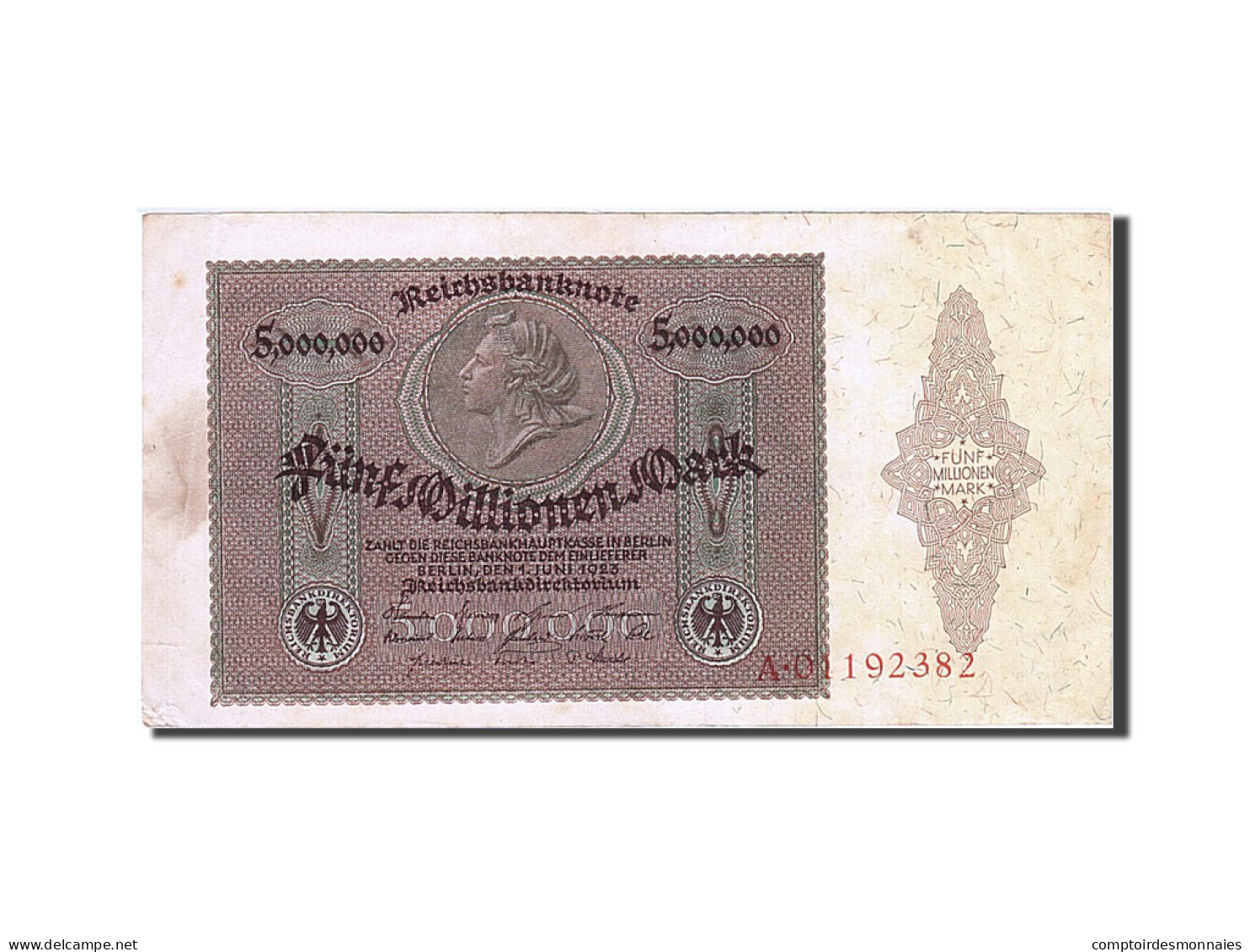 Billet, Allemagne, 5 Millionen Mark, 1923, 1923-06-01, SUP - 5 Miljoen Mark