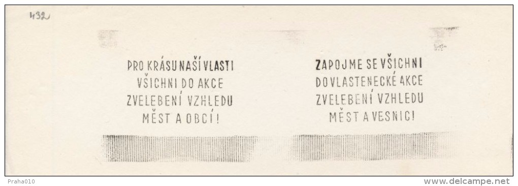 J0660 - Czechoslovakia (1948-75) Control Imprint Stamp Machine (RR!): Improve The Appearance Of Towns And Villages (Cz.) - Probe- Und Nachdrucke