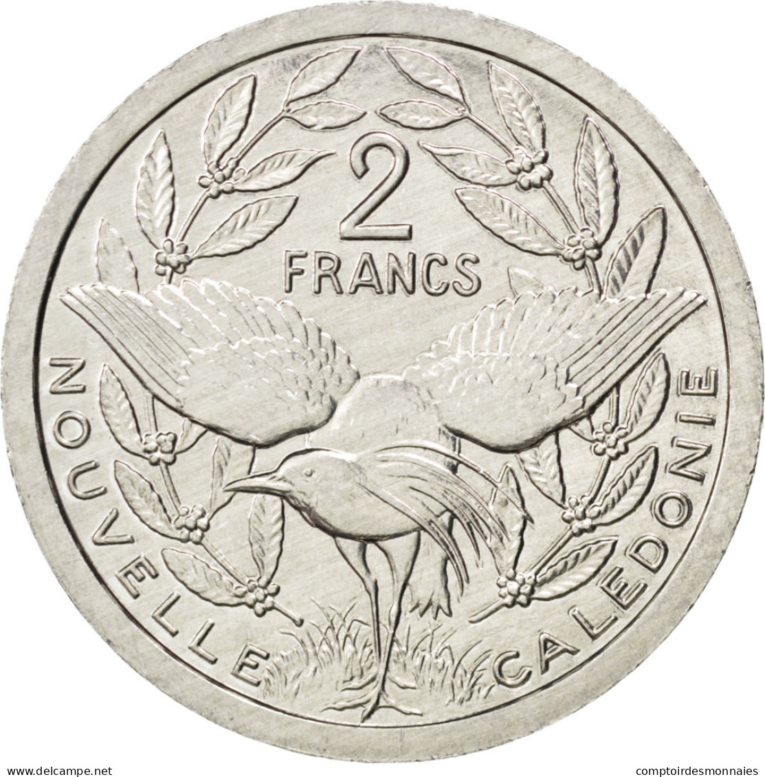 Monnaie, Nouvelle-Calédonie, 2 Francs, 1990, SPL+, Aluminium, KM:14 - New Caledonia