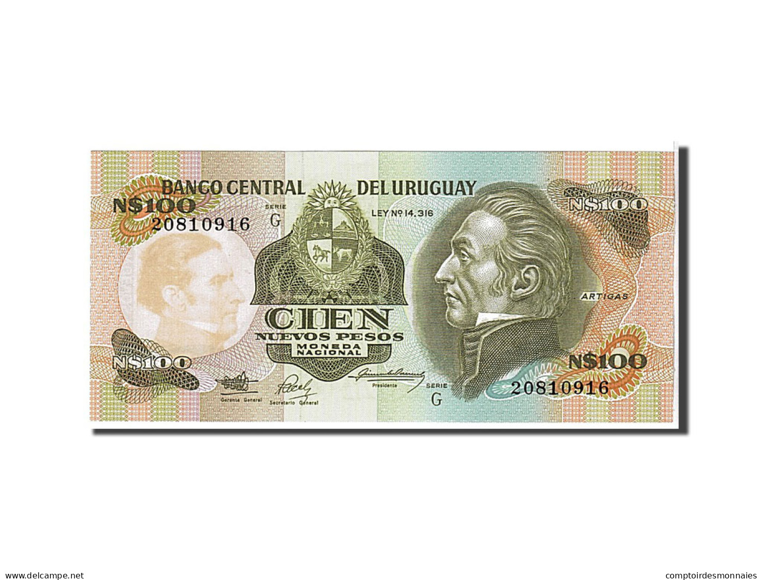 Uruguay, 100 Nuevos Pesos Type Artegas - Uruguay