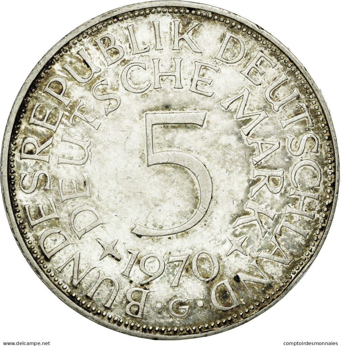 Monnaie, République Fédérale Allemande, 5 Mark, 1970, Karlsruhe, TTB+ - 5 Mark