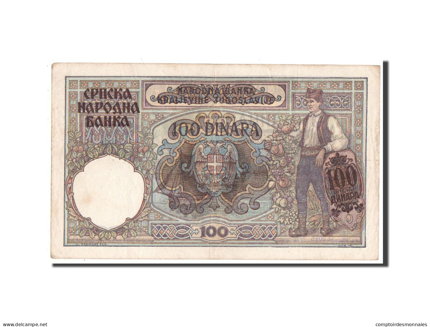 Billet, Serbie, 100 Dinara, 1941, TTB - Serbie