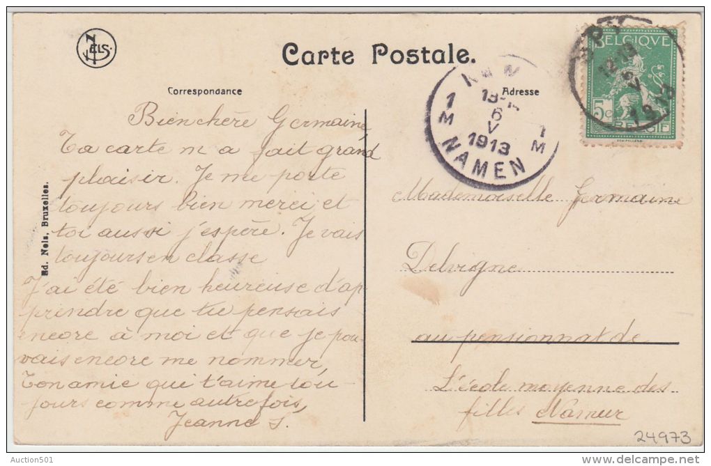 24973g  PLACE De L'EGLISE - Spy - 1913 - Jemeppe-sur-Sambre