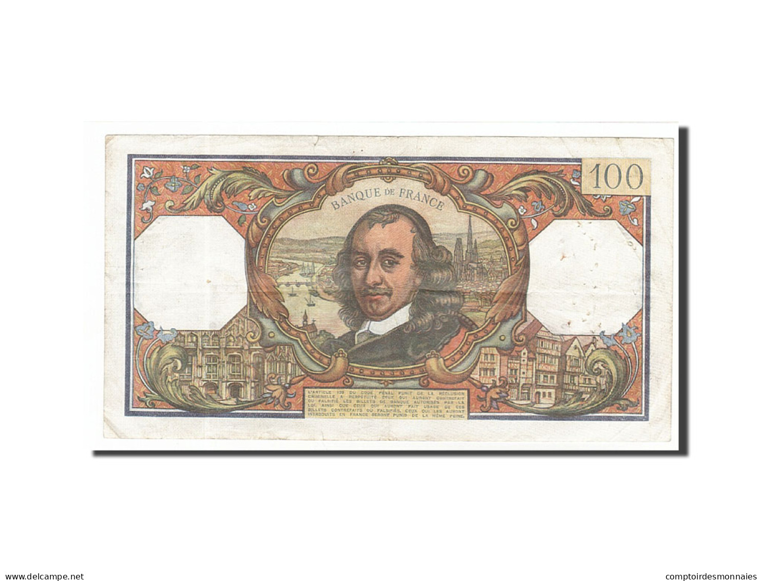 Billet, France, 100 Francs, 100 F 1964-1979 ''Corneille'', 1968, 1968-01-04, TB - 100 F 1964-1979 ''Corneille''