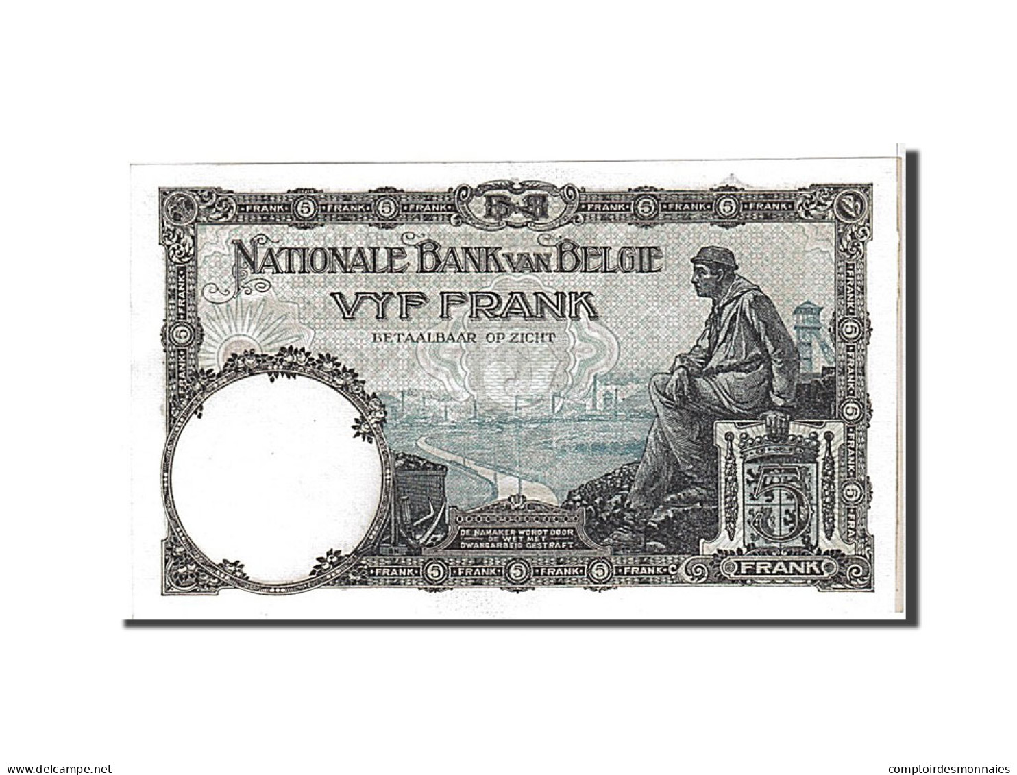 Billet, Belgique, 5 Francs, 1924, KM:93, SUP - 5 Franchi