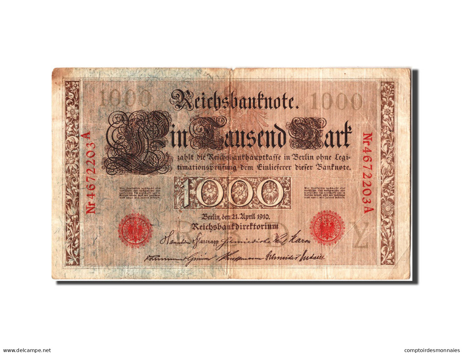 Billet, Allemagne, 1000 Mark, 1910, 1910-04-21, TB - 1000 Mark