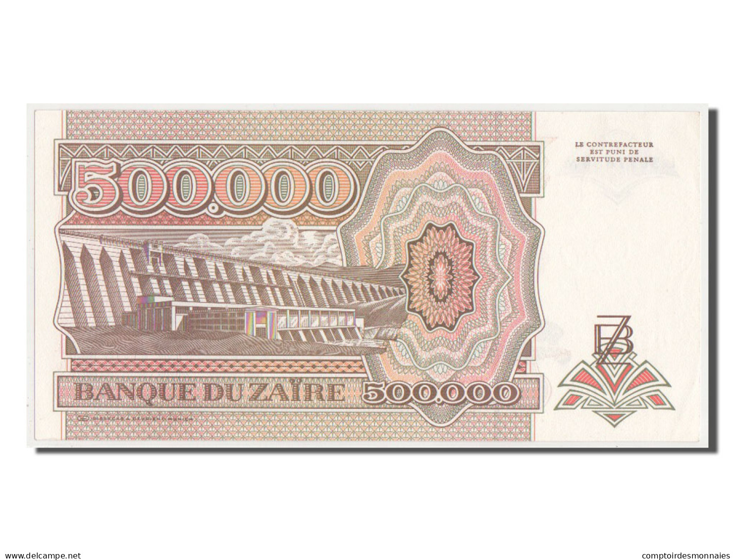 Billet, Zaïre, 500,000 Zaïres, 1992, SPL+ - Zaïre