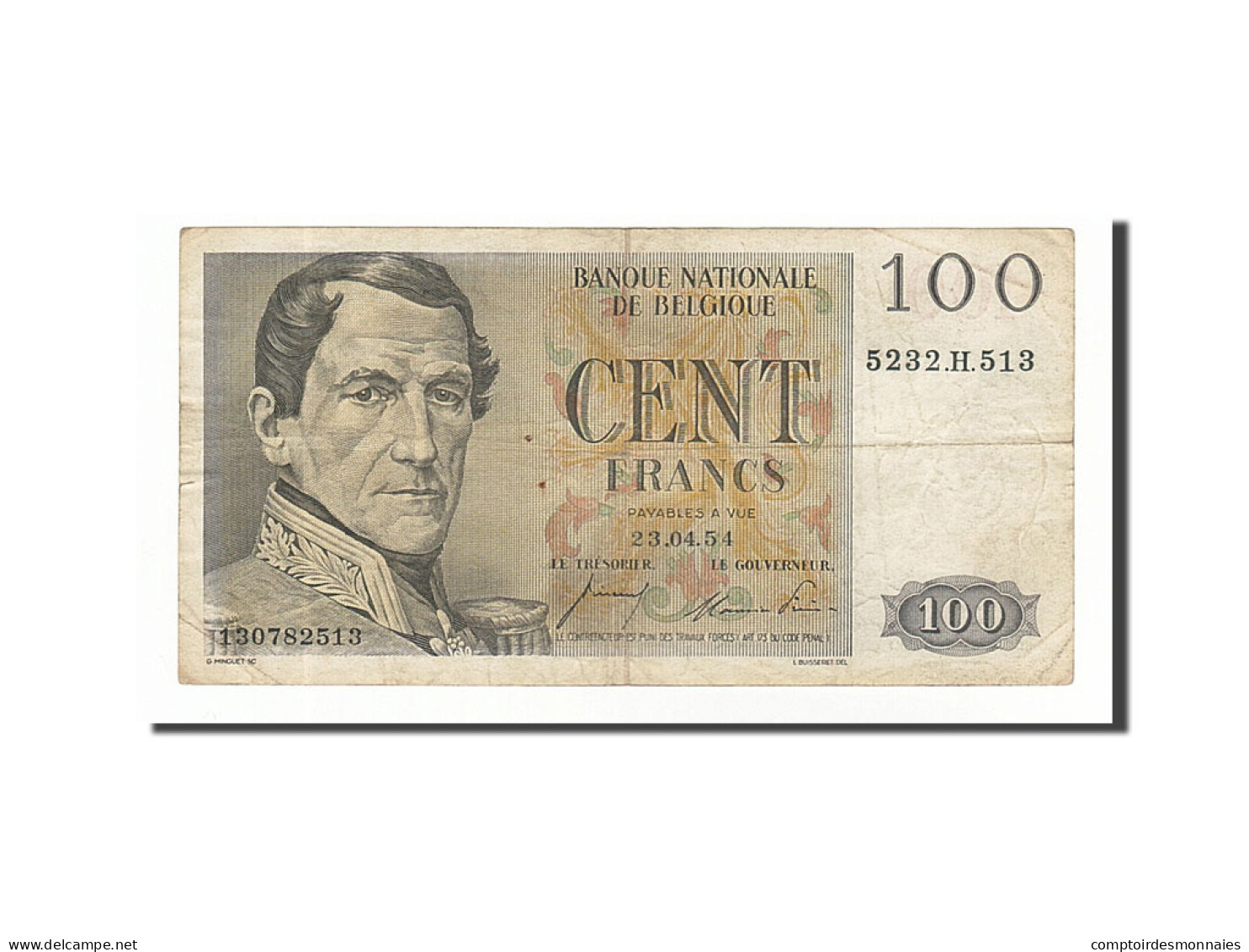 Billet, Belgique, 100 Francs, 1954, 1954-04-23, TB - 100 Francos