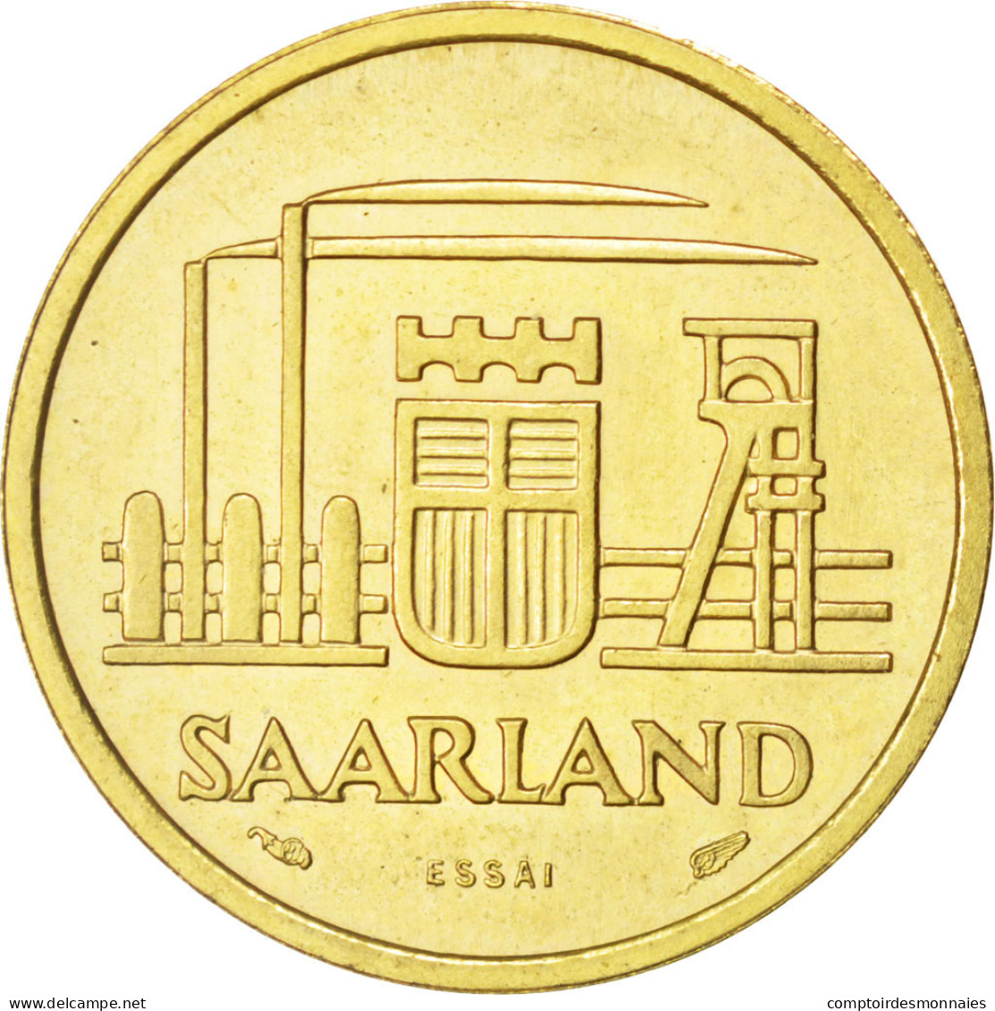 Monnaie, SAARLAND, 20 Franken, 1954, Paris, SUP, Aluminum-Bronze, KM:E3 - Sarre