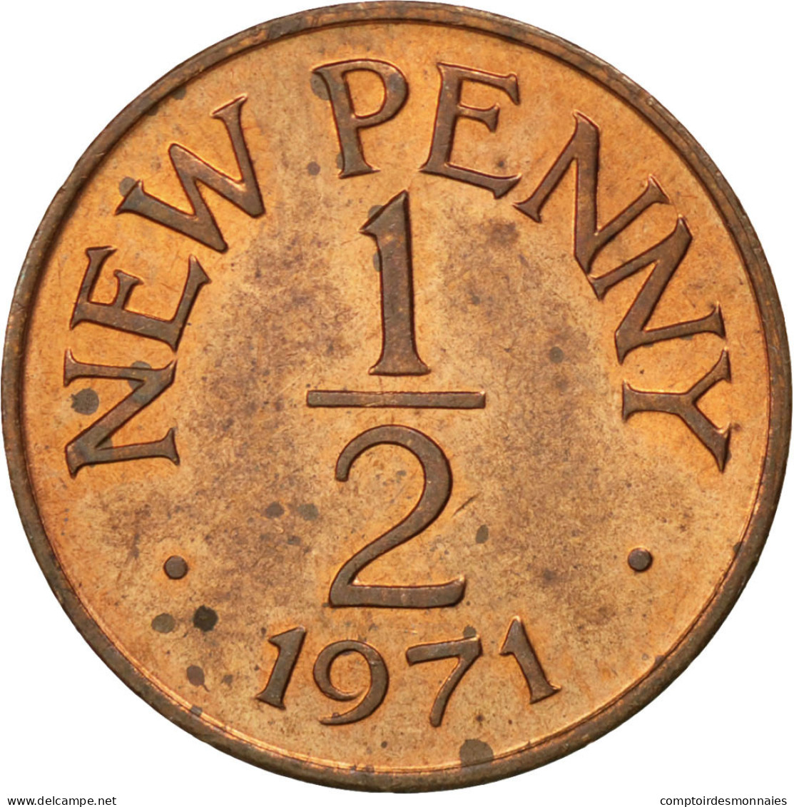 Monnaie, Guernsey, Elizabeth II, 1/2 New Penny, 1971, SPL, Bronze, KM:20 - Guernsey