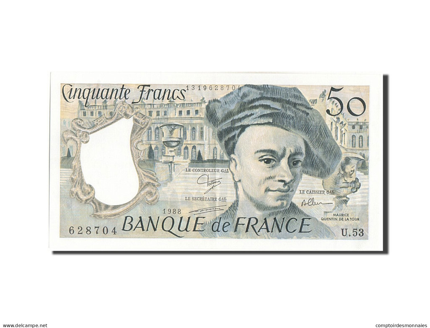 Billet, France, 50 Francs, 50 F 1976-1992 ''Quentin De La Tour'', 1988, SUP - 50 F 1976-1992 ''quentin De La Tour''