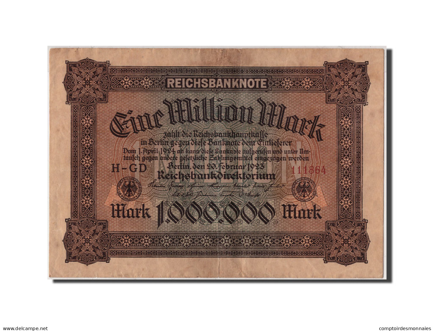 Billet, Allemagne, 1 Million Mark, 1923, 1923-02-20, TB+ - 1 Million Mark