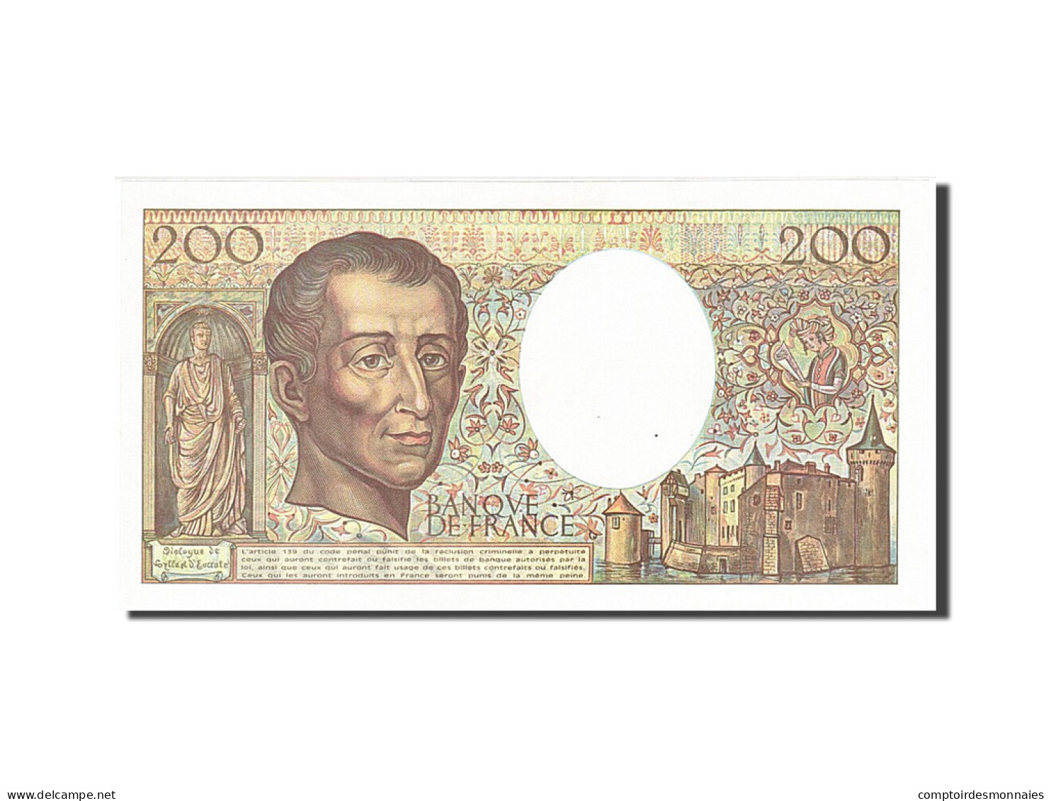 Billet, France, 200 Francs, 200 F 1981-1994 ''Montesquieu'', 1990, SPL - 200 F 1981-1994 ''Montesquieu''