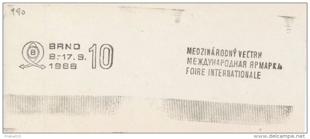 J0695 - Czechoslovakia (1948-75) Control Imprint Stamp Machine (RR!): International Trade Fair Brno 1968 (Slovak) - Proofs & Reprints