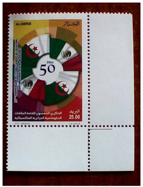 2015 Algeria  MEXICO MEXIQUE REALTIONS JOINT ISSUE -PORTUGAL MEXICO FLAGS - Emissions Communes