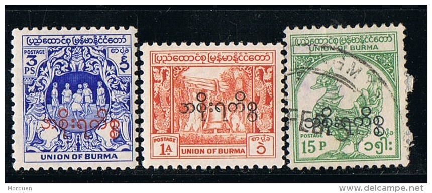 Tres Sellos Service UNION Of BURMA (Myanmar) */º - Myanmar (Birmanie 1948-...)