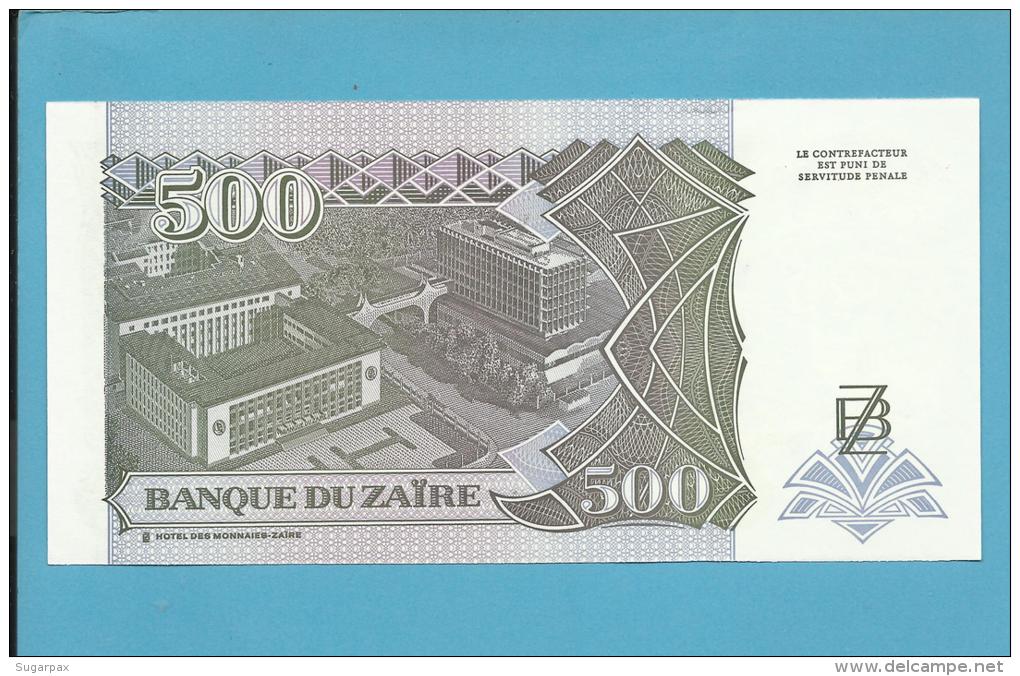 ZAIRE - 500 NOUVEAUX ZAIRES - 15/02/1994 - Pick 64A - UNC. - Sign. 10 - Printed In ARGENTINA - Mobutu - 2 Scans - Zaire