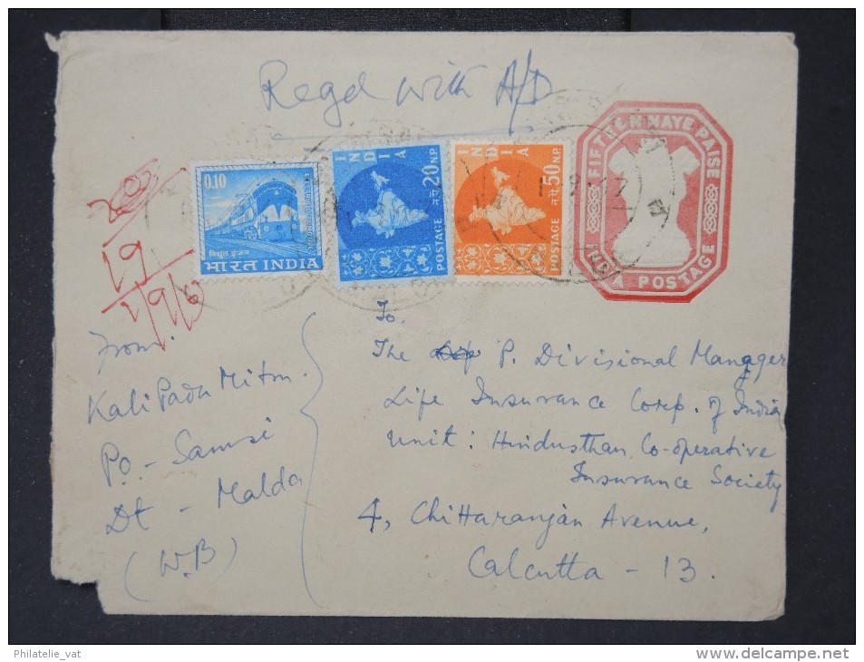Détaillons Collection D Entiers Postaux De Divers Pays -INDE -E.Pde Samsi Pour Calcutta1967 Recommande  Lot P4312 - Briefe