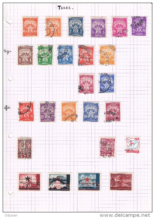 Lot De 127 Timbres Yougoslavie Divers : Bienfaisance, Taxe, Service... - Lots & Serien