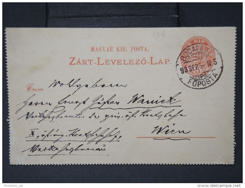 Détaillons Collection D Entiers Postaux De Divers Pays -HONGRIE  -E.P De Budapest Pour Vienne1893 Lot P4318 - Ganzsachen