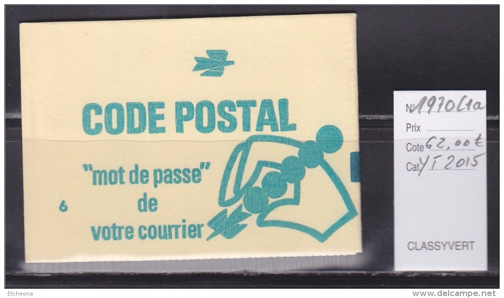 = Sabine De Gandon Carnet 1970-C1a Neuf 0.80 Vert Code Postal Un Trait Vert Sur Couverture - Autres & Non Classés