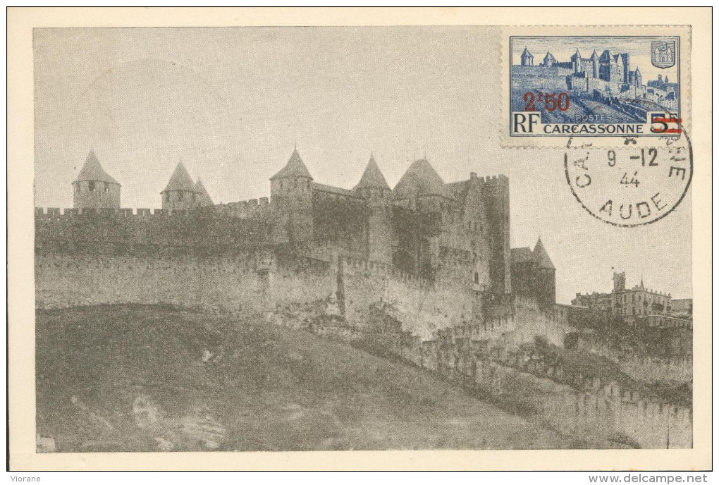Carcassonne -  Surchargée 2,50 Fr - 1940-1949