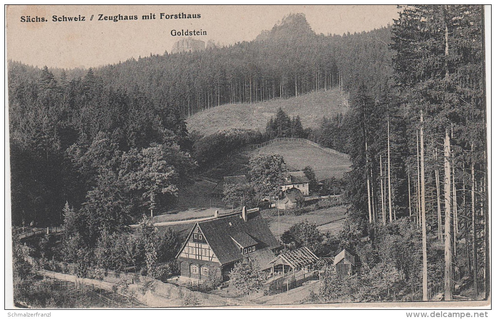 AK Sächsische Schweiz Gasthaus Zeughaus Forsthaus Goldstein Kirnitzschtal Bei Hinterhermsdorf Schandau Schmilka Sebnitz - Kirnitzschtal