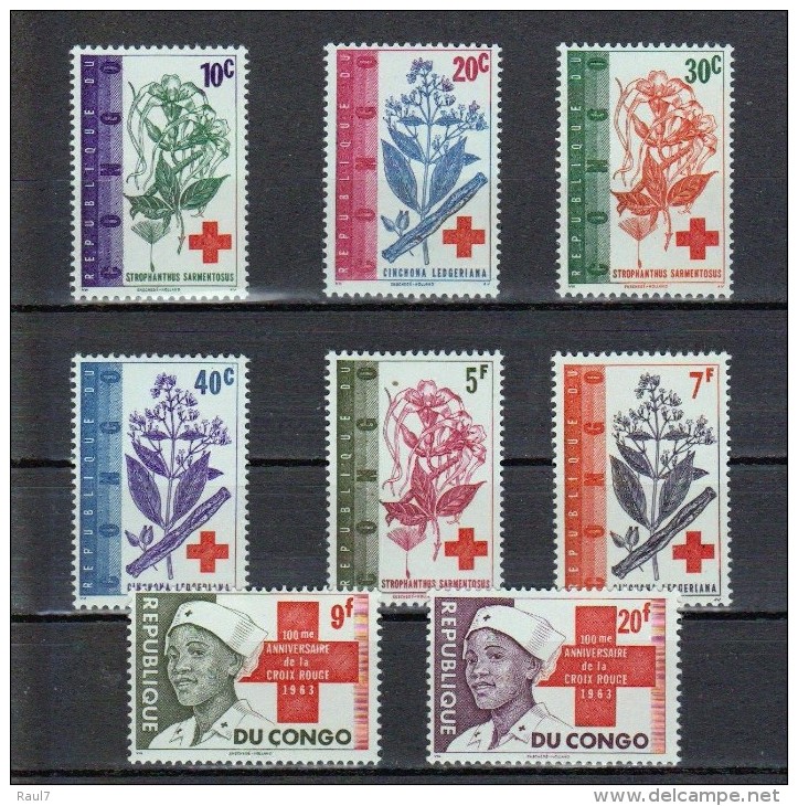 République  Du Congo 1963 - Plantes Médicinales, Infermières, Cent De La Croix Rouge - 8 Val Neuf // Mnh - Other & Unclassified
