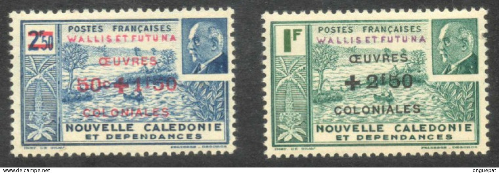 WALLIS Et FUTUNA  "Oeuvres Coloniales" - Baie Du Nouméa Et Effigie De Pètain De 1941surchargé Et Nouvelles Valeurs - - Unused Stamps