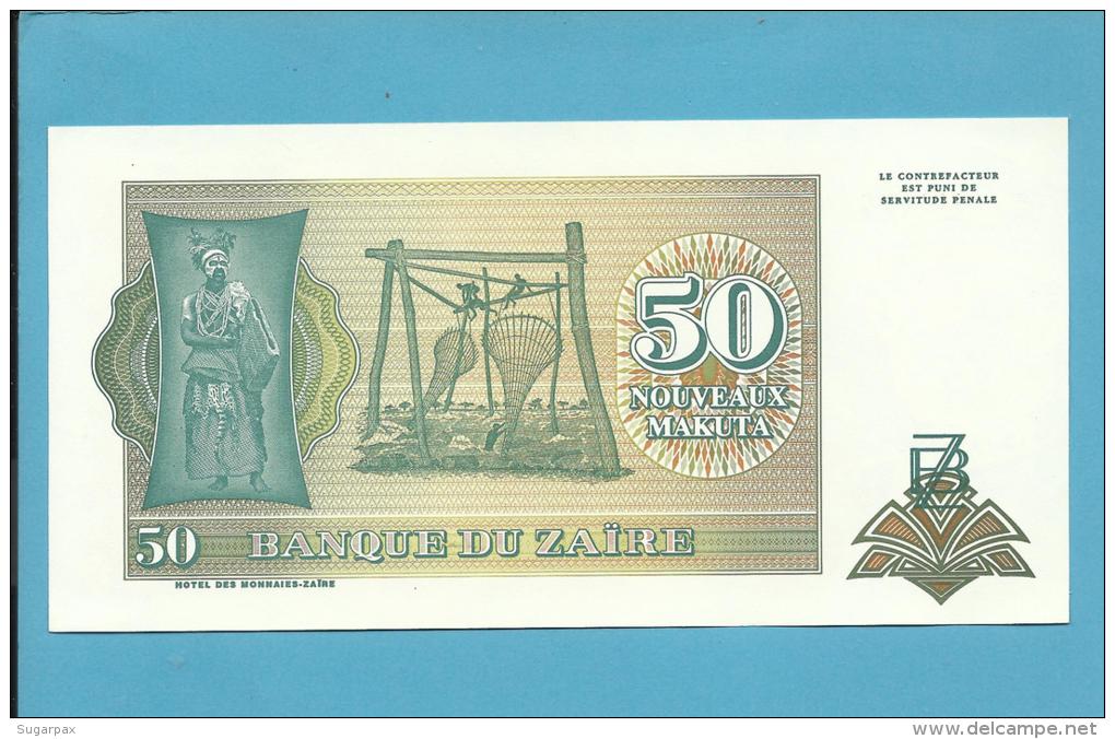 ZAIRE - 50 NOUVEAUX MAKUTA - 24/06/1993 - Pick 51 - Sign. 9  - UNC. - Mobutu - 2 Scans - Zaire