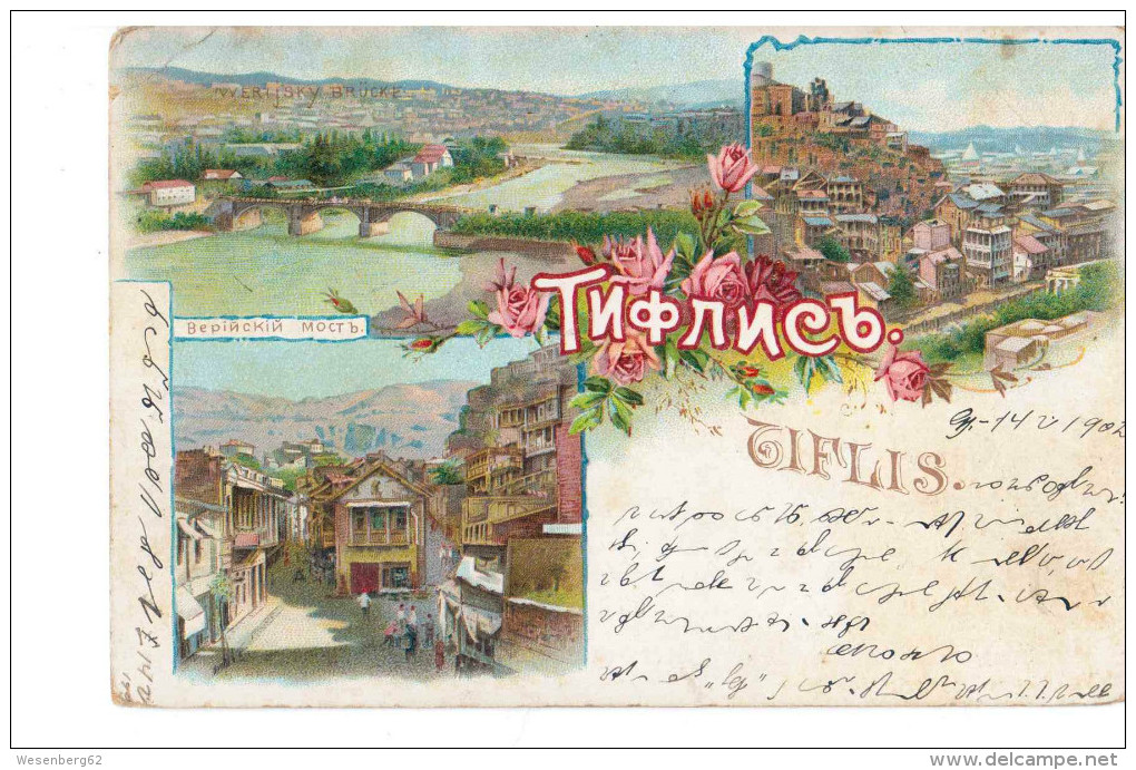 Georgia Tiflis Litho 1902,  OLD POSTCARD 2 Scans - Georgia