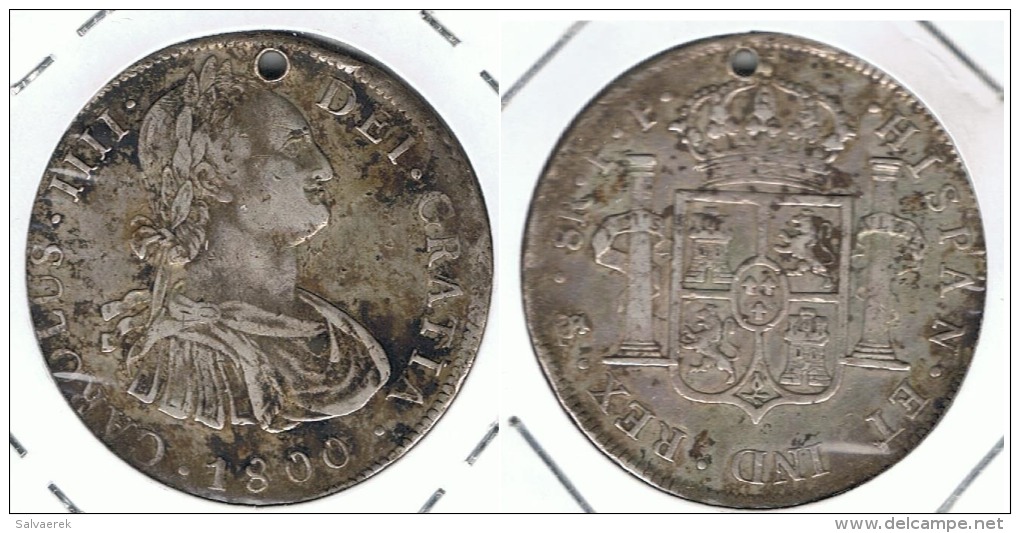 BOLIVIA CARLOS IIII 8 REALES POTOSI 1800 PLATA SILVER - Bolivia