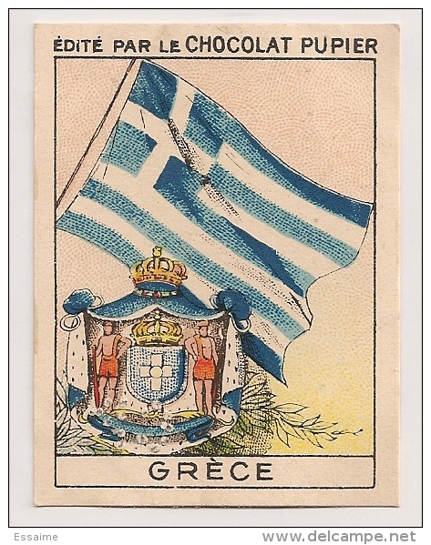 Image Page 20 De L´album "L´Europe". 1933. Chocolat Pupier. Grèce. Drapeau, Blason, Armoiries - Other & Unclassified