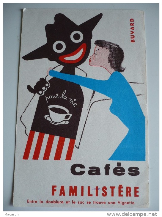 2 BUVARDS CAFES FAMILISTERE. Années 50. TRES BON ETAT. FEMME NOIR TASSE - Café & Thé