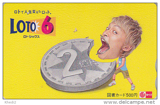 Carte Prépayée Japon - JEU LOTO - PIECE DE MONNAIE  - MONEY COIN  Japan LOTTO Tosho Card - MÜNZE - 90 - Timbres & Monnaies
