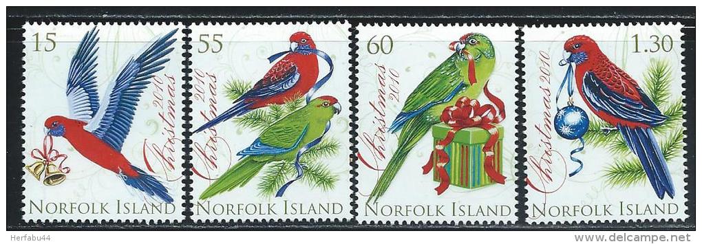 Norfolk Islands     "Birds-Christmas 2010"     Set    SC# 1013-16   MNH** - Norfolk Island