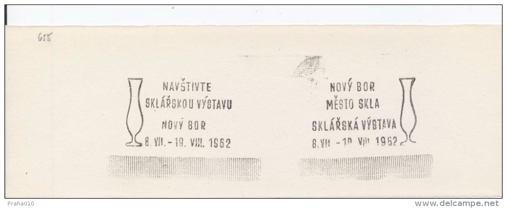 J0709 - Czechoslovakia (1948-75) Control Imprint Stamp Machine (RR!): Glass Exhibition Novy Bor 1962 - Proofs & Reprints