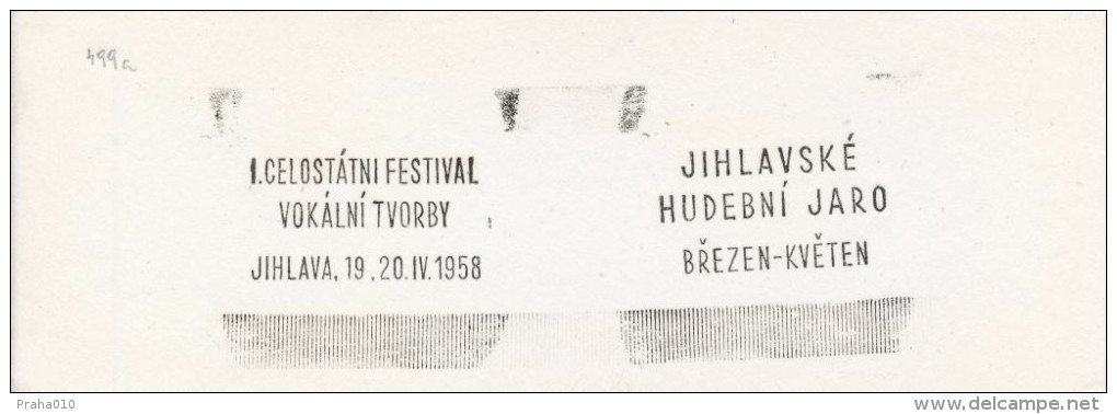 J0724 - Czechoslovakia (1948-75) Control Imprint Stamp Machine (RR!): I. Nationwide Festival Of Vocal Music Jihlava 1958 - Proofs & Reprints